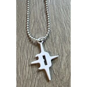 Darker‎ Wavs Dolls Kill Solid White "Logo D" Pendant Charm Necklace